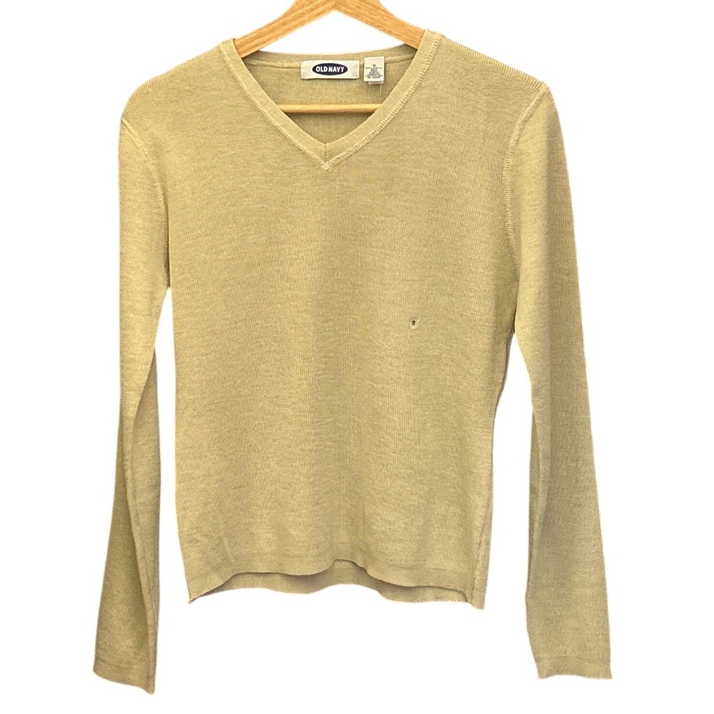Y2K Old Navy  Sweater Minimalist Neutral Oatmeal Beige Wool Blend NWT Small